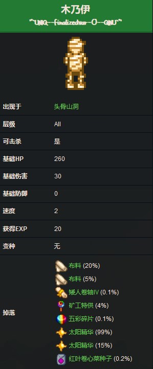 《星露谷物语》木乃伊怪物详细介绍