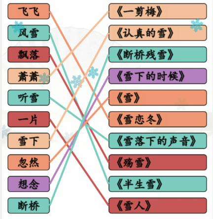 《汉字找茬王》雪之歌通关攻略