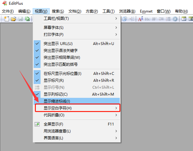 《editplus》打开空白字符的操作方法与步骤